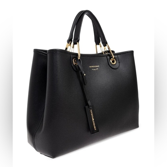 Emporia Armani Black Leather Tote Bag - Picture 2 of 6